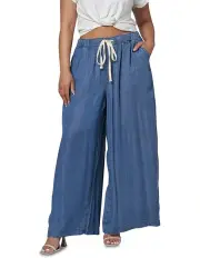 [Indigo Tonic] Blake Chambray Wide Leg Pants in Denim