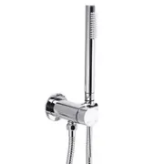 WELS Chrome Round Single Mode Handheld Shower Head Swivel Holder Hot Cold Mixer