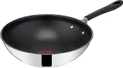 Tefal Jamie Oliver Home Cook Stainless Steel Non-Stick 28cm Induction Wok
