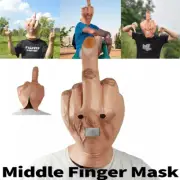 Halloween Full Head Costume Funny Middle Finger Latex Mask Bizarre Despise Props