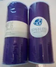 2 Rolls Purple/Halloween Tulle Spools Fabric Netting, 6 in. Wide 25 Yds. EA. NIP
