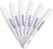6Pcs Nail File, White 100/180 Grit Double Sided Nail Files, Professional Reusable Emery Boards Manicure Tool for Precision Nail Shaping, Premium Salon Quality, Dual Grit Manicure and Pedicure Tool(Straight)