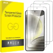 JETech Samsung Galaxy S24 5G 6.2-Inch Screen Protector, Tempered Glass Film, Fingerprint ID Compatible, HD Clear, 3-Pack