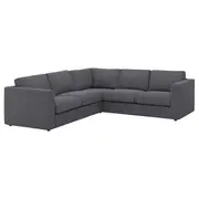 VIMLE corner sofa, 4-seat, Gunnared medium grey