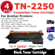 4x Compatible Toner TN2250 TN-2250 For Brother MFC-7360N DCP-7060DN HL-2242D