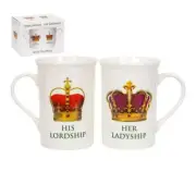 Wedding Anniversary Mug Set Her Ladyship & His Lordship Coffee Mugs Set of 2