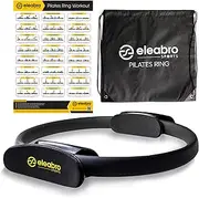 eleabro Sports Pilates Ring Circle - Magic Circle Pilates Ring-with A1 Size Workout Poster, Pilates Wheel -Inner Thigh Exercise Ring, Ideal for All Heights-Yoga Ring Fitness Ring with Soft Handles