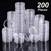 Professional Grade Coin Storage Case 200 Pcs Clear Plastic Coin Holder Capsules
