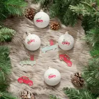 在飛比找momo購物網優惠-【YU Living 信歐傢居】聖誕玻璃裝飾球+木片汽車掛件