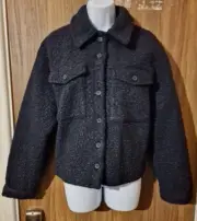 PHASE EIGHT Blue Blake Borg Jacket in Navy - UK 14 - £120