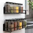 Black Magnetic Spice Rack Washing Machine Storage Shelf Microwave