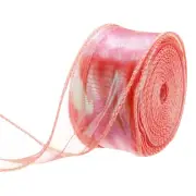 1.5 Inch 25 Yard Sheer Organza Ribbon Shimmer Chiffon Tulle Ribbons Red
