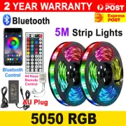 12V 5M 5050 RGB LED Strip Lights waterproof 44key Remote / BT Controller Adapter