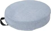 Round Seat Cushion, Comfort Chenille Fabric Chair Cushions with Carry Handle, Customizable Non Slip Breathable Chair Pads for Garden Patio Home(45x45x8cm(18x18x3inch), Gray)