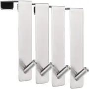 Over the Door Hooks (4 Pack) - Wide 1-3/4" Fit Thick Door, Extended to 7" - Heav