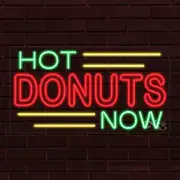 NEW "HOT DONUTS NOW" w/BORDER 33x18 INCH LED FLEX WINDOW/WALL INDOOR SIGN 31733