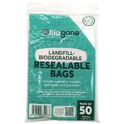 Bio-Gone Resealable Zip Lock Bag 150 x 225 mm 50 Pack