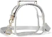 [Generic] Clear Purse for Women/Girls, Stadium Bag, Crossbody Bag with Adjustable Strap and Colorful Zipper Convenient handbag
