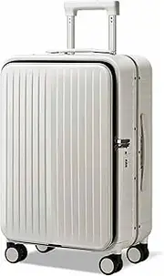 [sdneNest] Wheeled Suitcase, Large Capacity Carry-on Luggage, Detachable Side Bag Design Suitcase, Code Lock (White 20 inches)