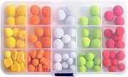 49pcs European Floating Baits Soft Plastic Fishing Beads Fishing Lures with Tackle Box Fishing Tackle Tool Multicolor570 pe 13 (49pcs Set)