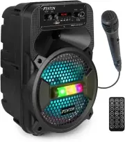 Fenton FPC8 Portable Wireless Bluetooth Party Speaker with LED RGB AUX Remote US