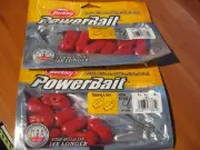 2 Packs Berkley Soft Fishing PowerBait / 1" Oozing Liver Baits / Red