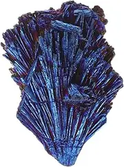 SOPOTUTU Natural Electroplated Peacock Flame Bismuth Crystal Specimen Unique Quartz Cluster for Healing Decoration and Collection Handpicked Raw with Intricate Detailing