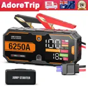 AdoreTrip Car Booster Battery Jump Starter 6250Peak Lithium Power Bank Supersafe