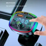 Car Bluetooth 5.0 FM Transmitter PD 18W Type-C Dual USB 4.2A Fast Charger Colorf