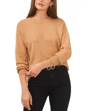 1.state Long Sleeved Crossback Crewneck Sweater