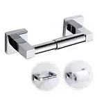 Silver Toilet Paper Roll Holder Rack Rail Bathroom Washroom Wall Mounted Bar-~