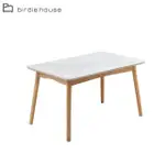 【柏蒂家居】卡菲菈4尺白色岩板實木餐桌/工作桌