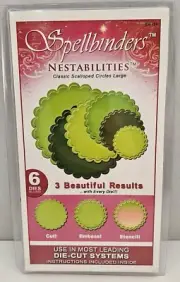 Spellbinder Nestabilities Scalloped Circles Large 6 Metal Dies - S4-124 - New