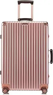 [Ｗoowayo] Travel Suitcases with Wheels Retro Suitcase Aluminum Frame Trolley Suitcase Universal Wheel Boarding Case Multifunctional Portable Suitcase for Outdoor Travel (C 20in)