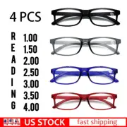+1.0+1.5+2.0+2.5+3.0+3.5+4.0 4 Pairs Reading Glasses Anti Blue Light Full Frame