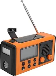 Emergency Radio, Hand Crank Solar Radio NOAA Weather Radio with 10000mAh Power Bank BT5.0 Speaker Flashlight IPX6 Waterproof for Outdoor Camping Survival (Orange)