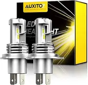 AUXITO H4 9003 HB2 LED Headlight Bulbs, 500% Brighter 6500K Xenon White High and Low Beam, Plug and Play for Hi/Lo Fog Lights Bulbs Replacement, Pack of 2
