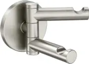 Align Modern Double Swivel Robe Hook, Brushed Nickel