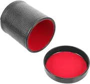 Abaodam 1 Set Silent Leather Sieve Cup Ktv Dice Cups Dice Party Favors Dice Tray for Rolling Ktv Game Dice Cups Stacking Cups Silence Shaking Game Dice Cups Dice Holder Red Plastic