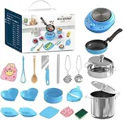 Kids Kitchen Toys | 22X Pretend Kitchen Accessories - Small Realistic Cooking Utensils Child-Safe for Fine Motor Skill Development
