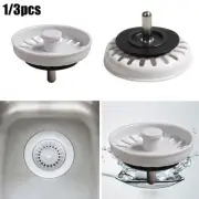 Functional White Sink Strainer Waste Plug Easy Drainage Prevent Clogging