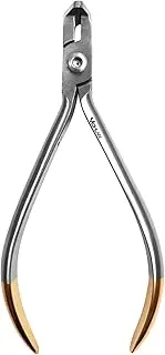 MOHLAN Distal End Cutter Plier, Hold & Cut Hard and Soft Wire Orthodontic Cutter Stainless Steel Dental Surgical Instrument Tool - Gold Handle Braces Removal Tools Tooth Extraction Kit for Dentist.