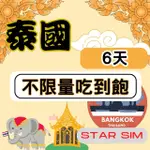 【星光卡 STAR SIM】泰國上網6天 無限量吃到飽(旅遊上網卡 泰國 網卡 泰國網路)