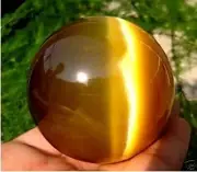 60MM + STAND Beautiful ASIAN QUARTZ TIGER EYE CRYSTAL HEALING BALL SPHERE