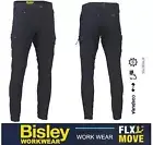 BISLEY "FLEX&MOVE" - STRETCH DENIM CARGO CUFFED WORK PANTS - BPC6335