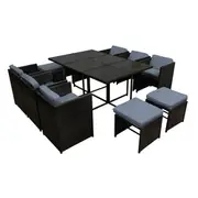 Gardeon Outdoor Dining Set 11 Piece Wicker Table C