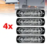 6LED Car Vehicle Amber Flashing Warning Emergency Flash Strobe Light Bar Lamp