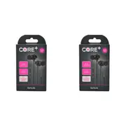 2PK Core 3.5mm Jack Earphones/Earbuds In-Ear Wired w/ Built-In Mic 1.2m Black