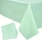 3 Pack Mint Green Plastic Rectangle Party Table Cloth Cover - 54x108 Tableclo...