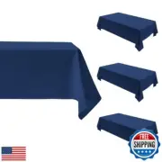 Comfonew 4 Pack Navy Rectangle Tablecloth - 60 x 102 Inch Fabric Table Cloth,